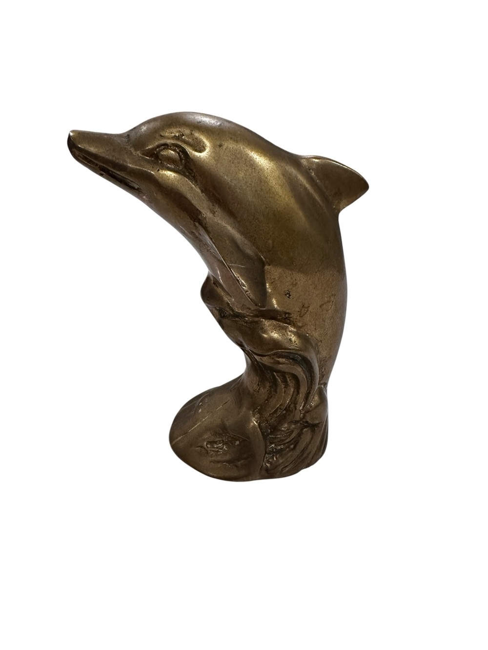 Vintage Brass Dolphin Sculpture Figurine